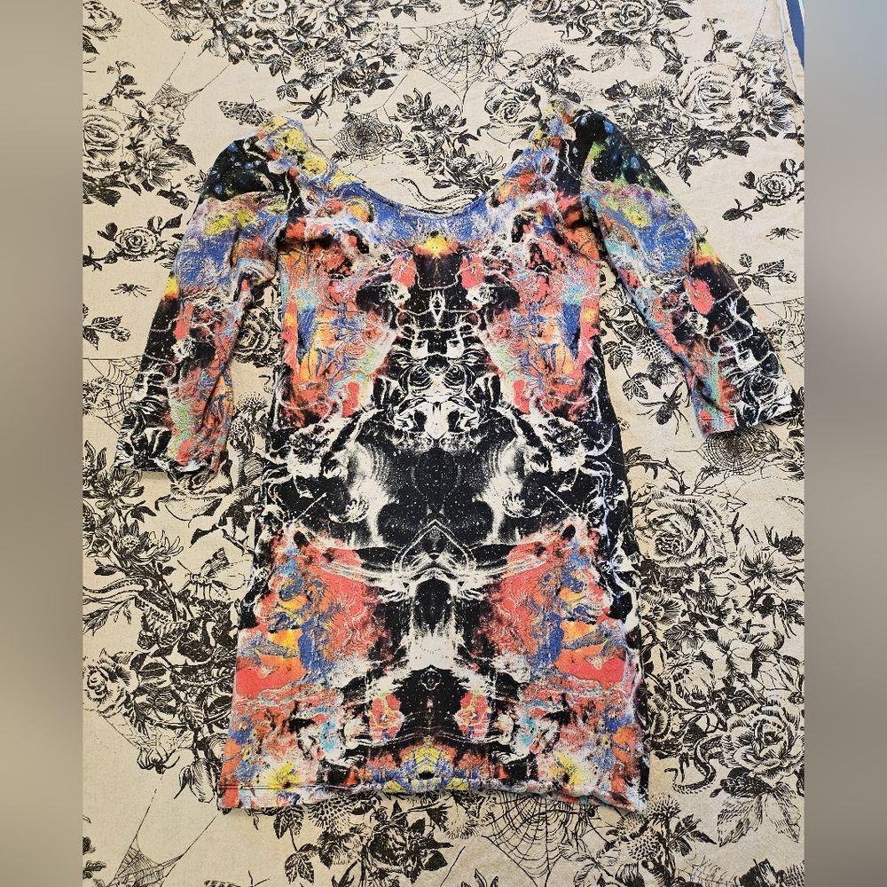 Motel Kaleidoscope Trippy Bodycon Mini Dress